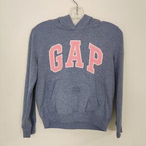 GAP Kids Girls' Hoodie Size XL (12-13) Blue Pink Logo Cotton Blend Athleisure